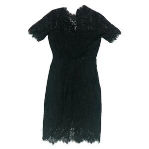 Lulu's Remarkable Black Lace Midi Cocktail High Neck Dress Size XS